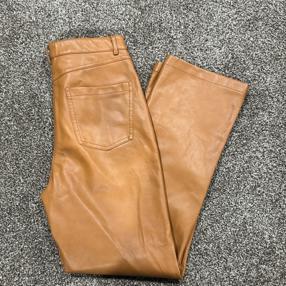 7 for all mankind brown faux leather pants - Picture 5 of 6